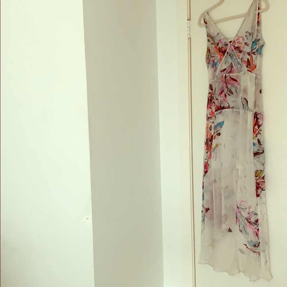 Long flowing designer dress, multi color, worn one